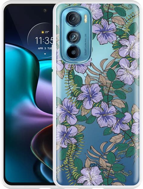 Cazy Hoesje Geschikt Voor Motorola Edge Purple Flowers Bol