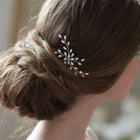 Silver Bridal Hair Pin Crystal Wedding Hair Pin Bridal Hair Etsy