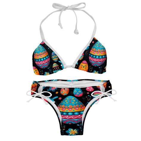 Easter Adjustable Strap Bikini Set With Detachable Sponge Two Pack Ideal For All Swim Suit