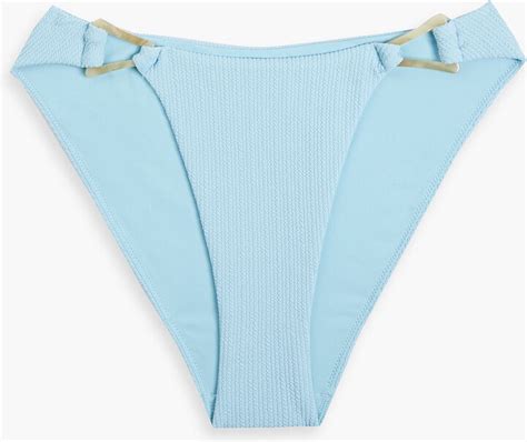 Simkhai Francesca Stretch Seersucker Mid Rise Bikini Briefs Shopstyle Two Piece Swimsuits