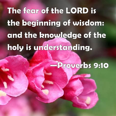 Proverbs 9 10 The Fear Of The Lord Is The Beginning Of Wisdom And The