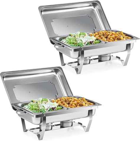 WILPREP Chafing Dish Buffet Set 2 Pack 9L Chafers For Catering With 4