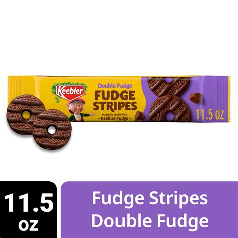 Keebler Double Fudge Fudge Stripes Cookies, Coated in Fudge, 11.5 oz