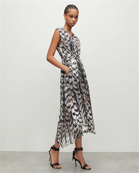 Allsaints Tate Drawcord Waist Ines Maxi Dress In White Lyst