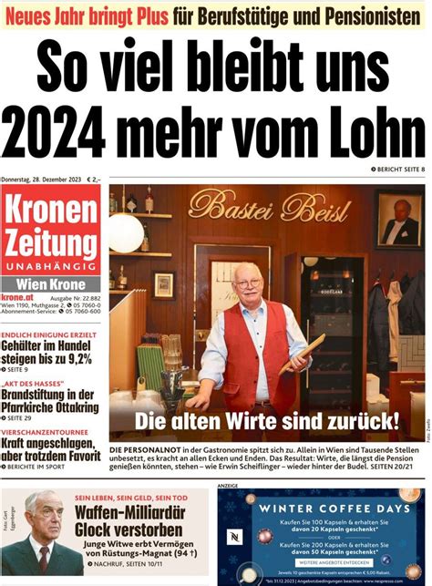 Kronen Zeitung Today S Cover Front Pages