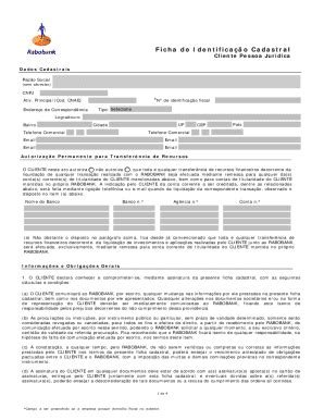 Fillable Online Ficha De Identificao Cadastral Fax Email Print Pdffiller