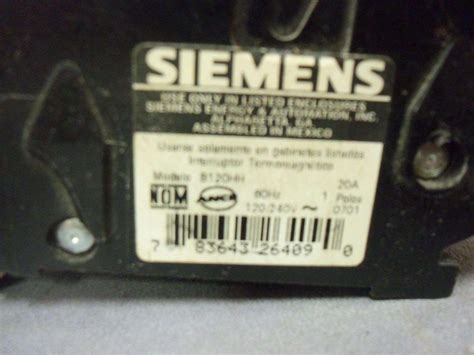 Siemens B120HH 60Hz 20A 3 Poles 120/240V Lot of 6