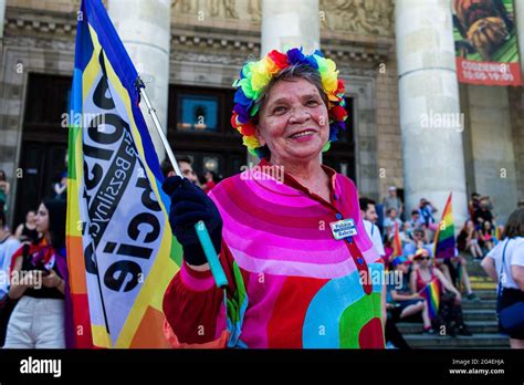 June 19 2021 Warsaw Poland The Largest Gay Pride Parade In Central Europe Took Place Again In