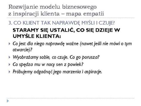 Tworzenie Modeli Biznesowych Case Study Mapa Empatii