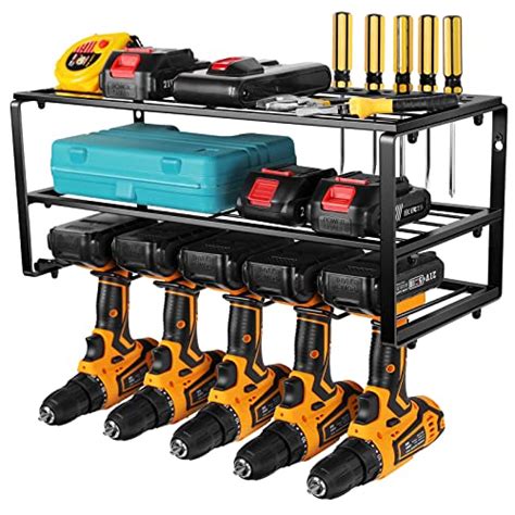 Power Tool Organizer With 5 Slot Heavy Duty Floating Tool Shelf Wall