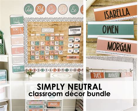 Neutral Classroom Decor Bundle Boho Classroom Theme Simply Neutral