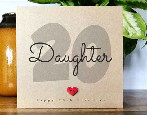 20th Birthday Card For Daughter Daughter 20th Birthday Etsy Uk