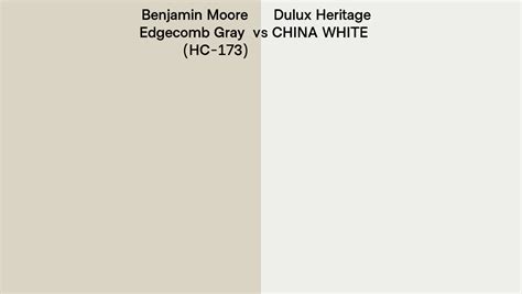 Benjamin Moore Edgecomb Gray Hc 173 Vs Dulux Heritage China White