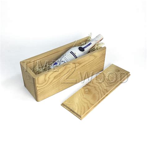 Коробка деревянная для вина. Слайдер PREMIUM из ясеня. 1бутылка - Time2wood