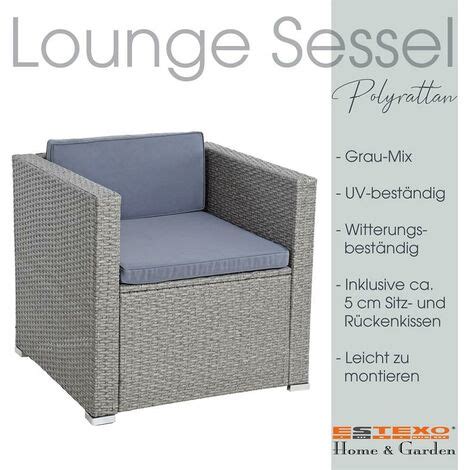 Polyrattan Loungesessel Gartensessel Rattan Sessel Gartenstuhl Stuhl