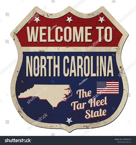 Welcome North Carolina Vintage Rusty Metal Stock Vector Royalty Free
