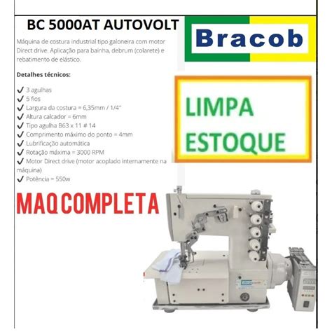 Máquina de Costura Galoneira Industrial BC5000D Direct Drive Bracob