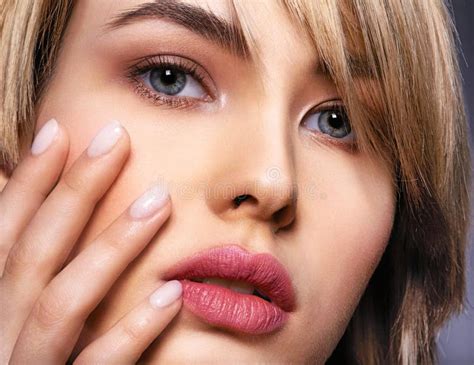 Woman With Beauty Face And Clean Skin Blonde Woman Stock Photo Image Of Blond Pamper 203782056