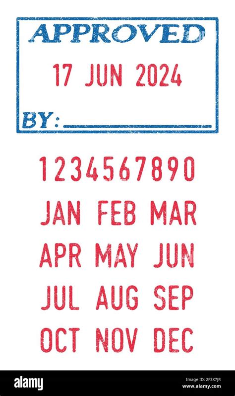 Vector Illustration Of The Approved Stamp And Editable Dates Day