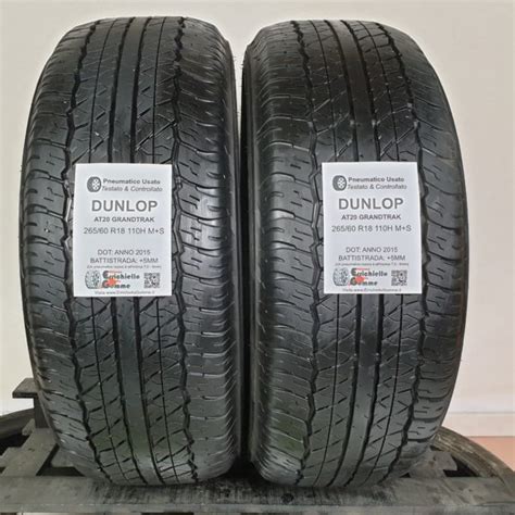 265/60 R18 110H M+S Dunlop AT20 GrandTrek – 60% +5mm – Gomme Estive ...