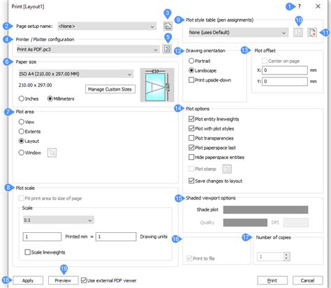 Print Dialog Box Bricscad Lite And Pro Bricsys Help Center