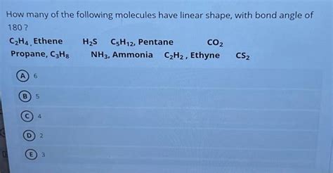 Solved How Many Of The Following Molecules Have Linear Chegg