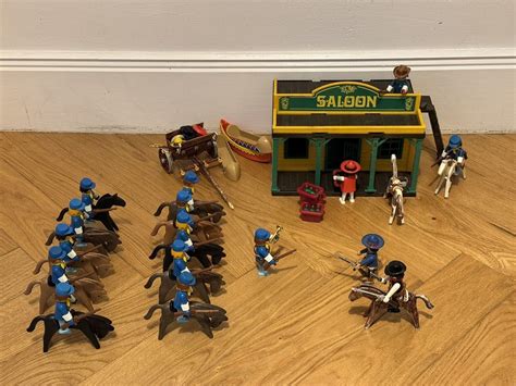 Playmobil Western Saloon Kavallerie Cowboys Pferde Kanus Wagen Ebay