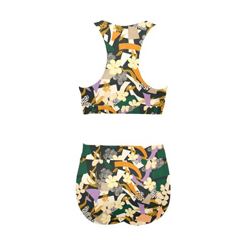 Abstract Garden Of The Shapes Dp Crop Top Bikini Set Model S Id