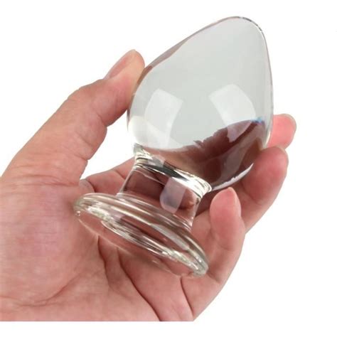 Enorme Bouchon En Verre De Tete Plug Anale Dilatation Clair Extra Large Massager Anal Butt