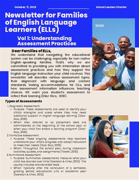 ESL-540 Assessing English Language Learners Handout-CN - October, 11