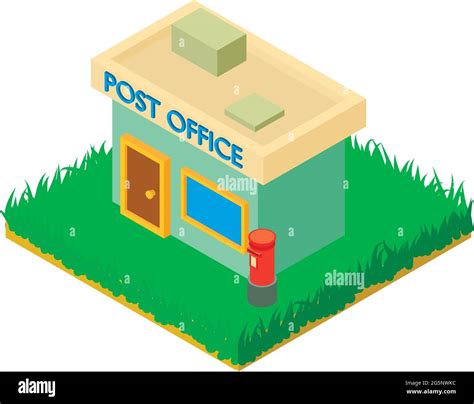 Post Office Icon Isometric Vector Post Building With Post Box Postal