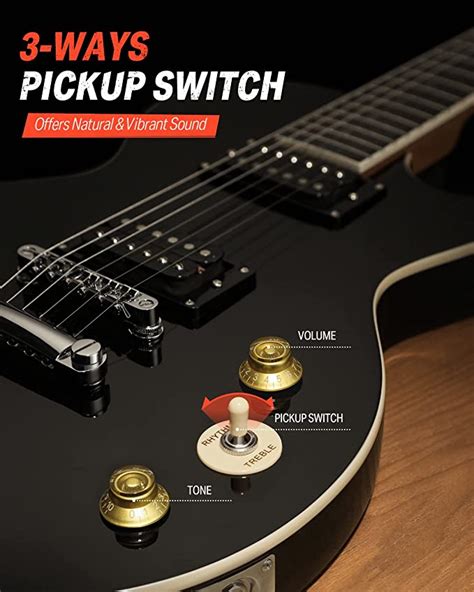 Donner Gitar Elektrik Black Dlp Solid Body Ukuran Penuh Inch