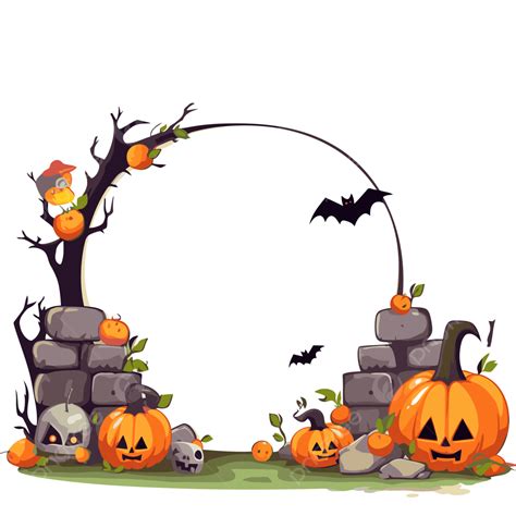 Halloween Border Clipart Bingkai Halloween Dengan Kartun Labu Vektor