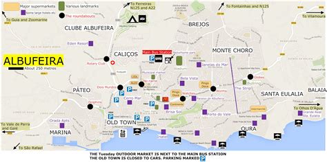 Albufeira, Bus map, Map