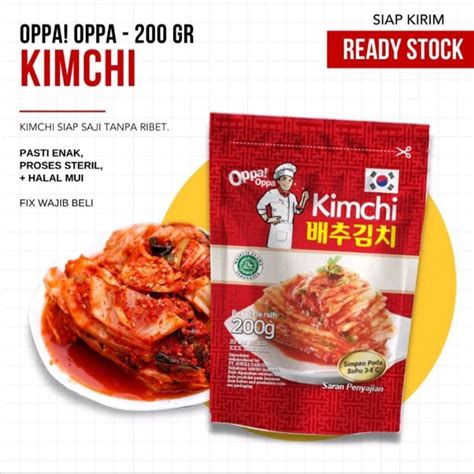 Jual OPPA OPPA KIMCHI SAWI FRESH 200GR HALAL MUI KOREAN FOOD JAVA