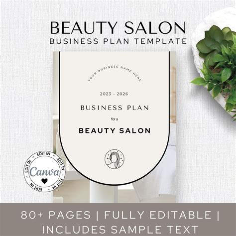 Beauty Salon Business Plan Template Canva Template Editable - Etsy