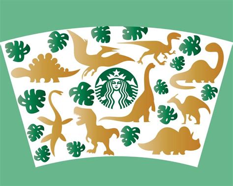 Dinosaur Svg Monstera Starbucks Cup Wrap Svg Dino Mamasaurus Oz