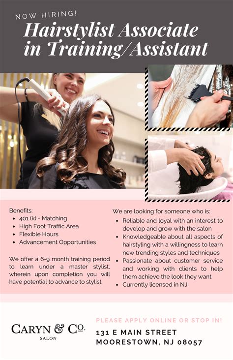Now Hiring For Stylist Assistant Caryn And Co Salon