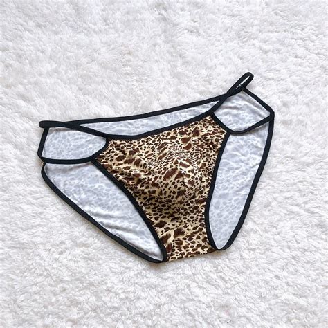 Sexy Men Leopard G String Bulge Pouch Bikini Briefs T Back Thongs Man Sexy Underwear Brethable Jpeg