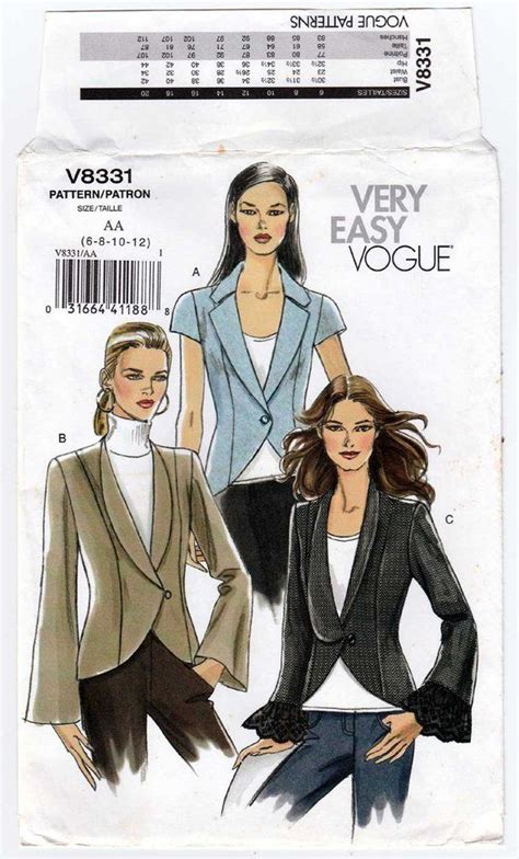 Womens Jackets Sewing Pattern Misses Size 6 8 10 12 Etsy Jacket