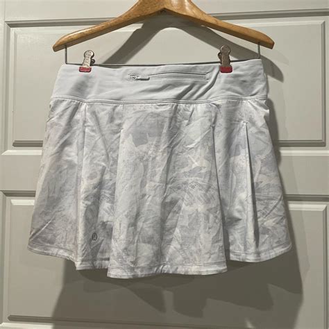 White Lululemon tennis skirt! Size 6 Tall 🤍 barely... - Depop