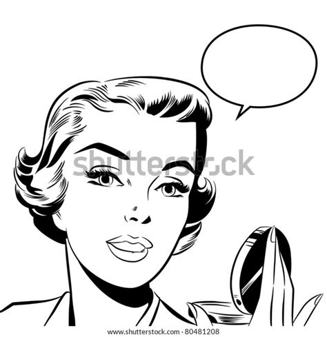 Pop Art Woman Holding Mirror Stock Illustration 80481208 Shutterstock