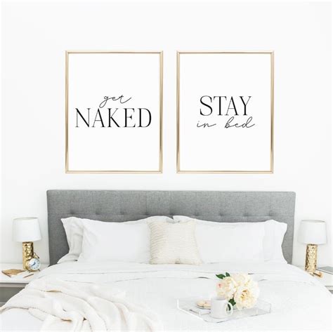 Get Naked Stay In Bed Printable Sign Set Matching Home Decor Prints Above Bed Prints Poster