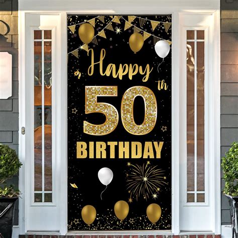 Cheers To 50 Years Door Banner Happy 50th Birthday