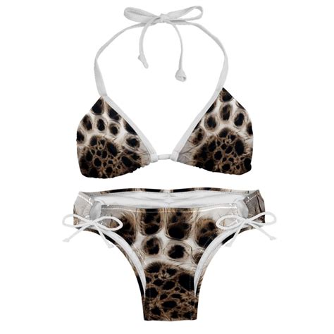 Print Detachable Sponge Adjustable Strap Bikini Set 2 Pack Swimwear