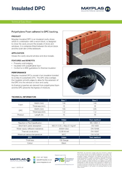 Insulated Dpc Technical Data Sheet Mayplas Nbs Source