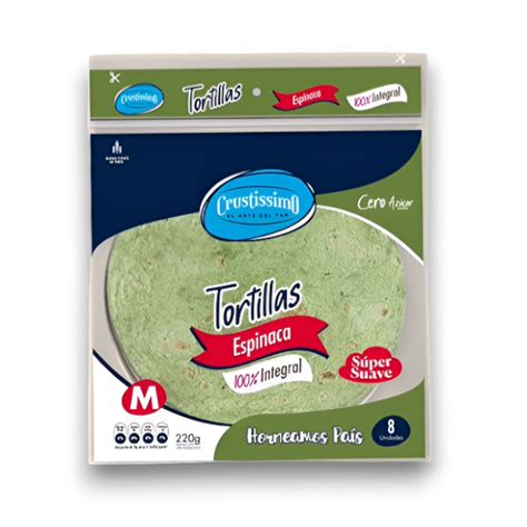 Crustissimo Tortillas Espinaca Integral Unidades Gr