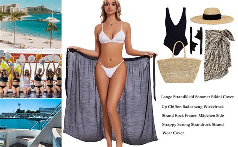 AVAYUU Damen Sarong Pareo Strand Wickelrock Offene Front Strandkleid Sexy Bikini Vertuschen