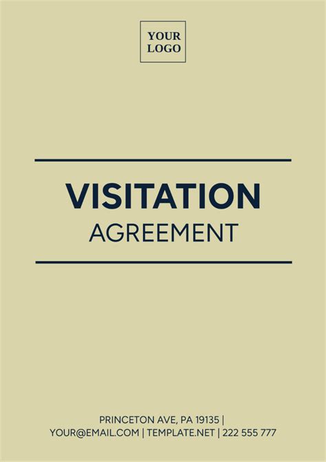 Free Visitation Agreement Template to Edit Online