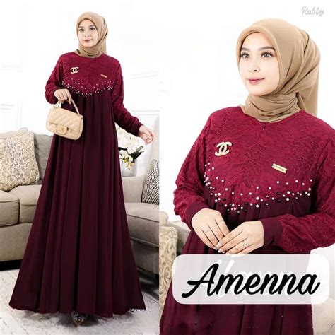 Jual Ameena Dress Burkat Premium Dress Ameena Baju Kondangan Terbaru